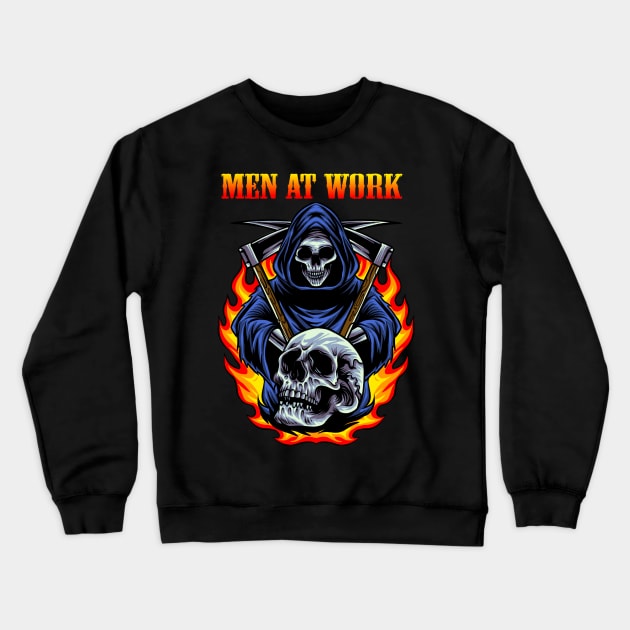 WORK AT THE MEN BAND Crewneck Sweatshirt by Roxy Khriegar Store